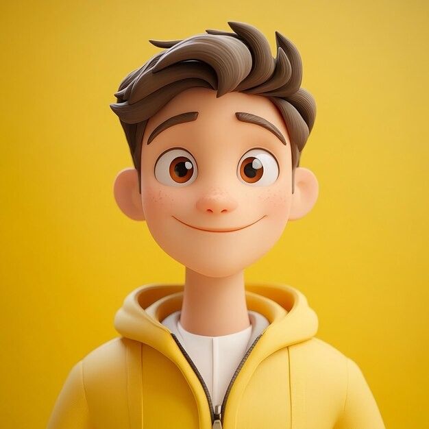 3d cartoon avatar of a man minimal 3d character _ Premium AI-generated image